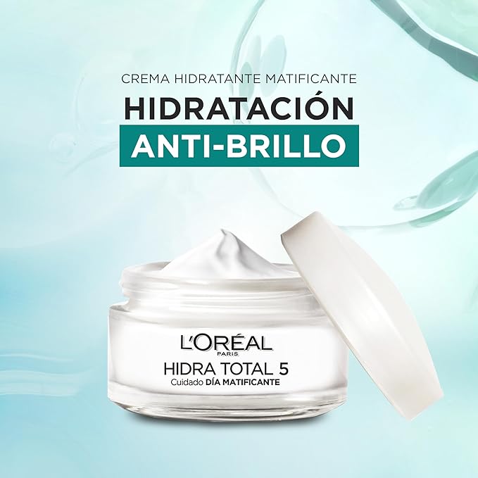 A L'Oréal Paris Crema Anti-Brillo Hidra Total 5 Matificante, 50ml.