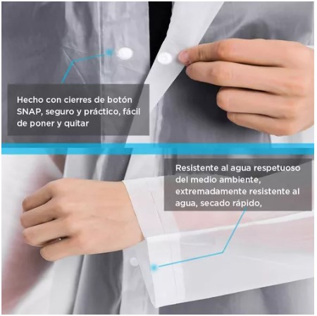 Poncho Impermeable Unisex Para Lluvia, 2 Piezas T