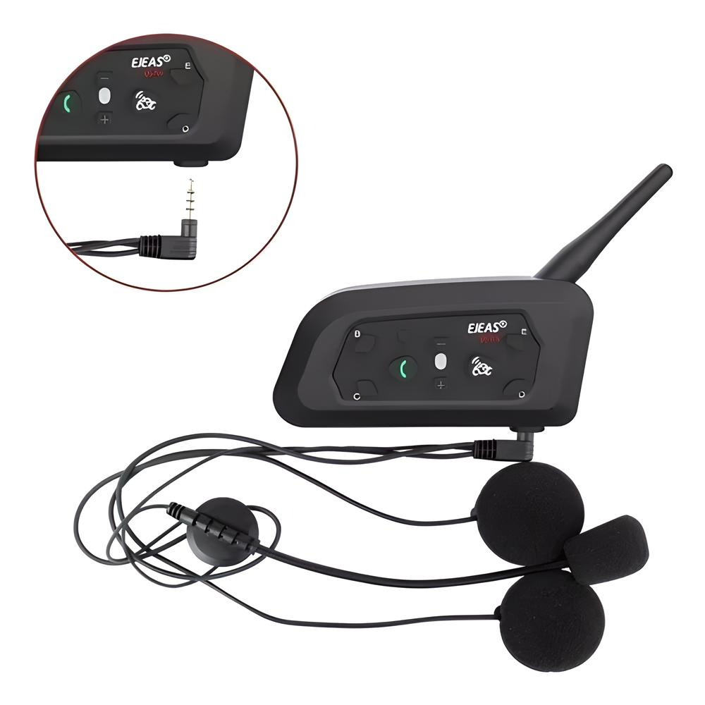 Intercomunicador V6pro Para Casco Motociclet-2pcs,bt, Ip65.