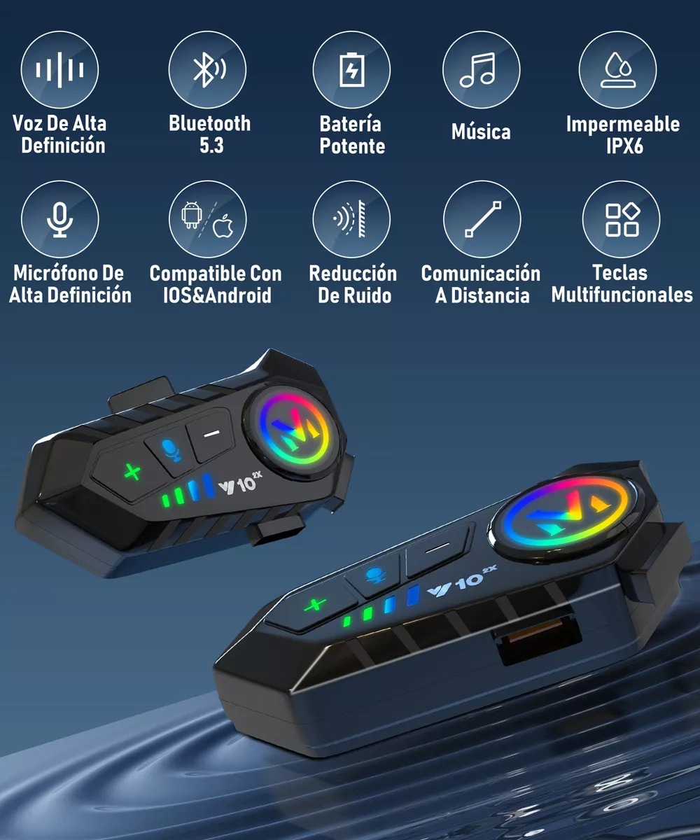 Intercomunicadores Casco Audífonos Bluetooth Para Moto 2pcs.