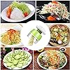 A Hosuho - Cortador espiralizador de mano 3 en 1 de acero inoxidable para frutas y verduras en espiral, rallador manual de cocina para ensalada, zanahoria, pepinos, cebollas.