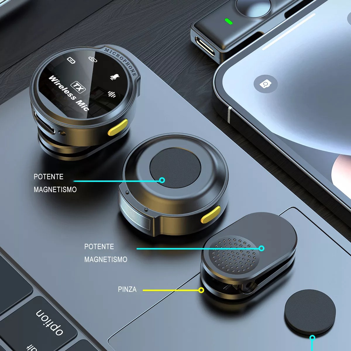 Micrófono De Solapa generico Inalámbrico compatible Para iPhone, iPad Y Android.