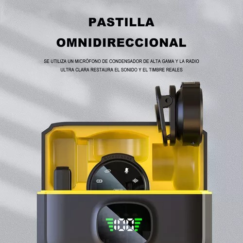 Micrófono De Solapa generico Inalámbrico compatible Para iPhone, iPad Y Android.