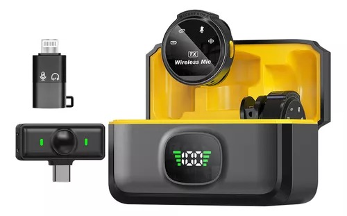 Micrófono De Solapa generico Inalámbrico compatible Para iPhone, iPad Y Android.