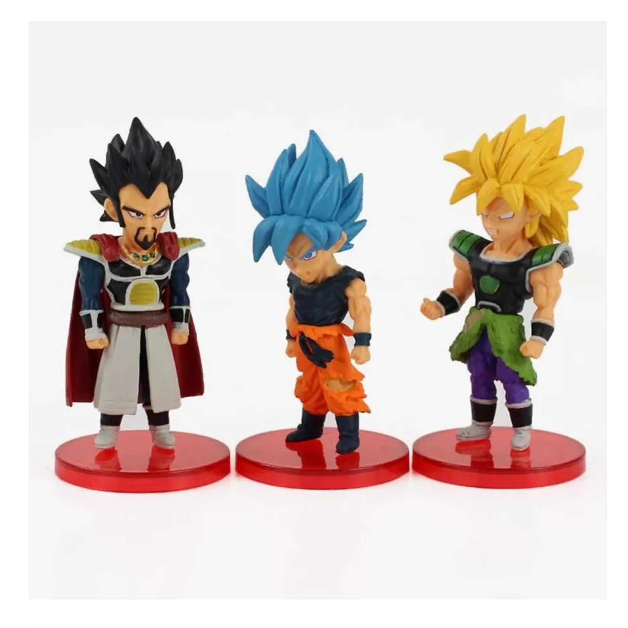 Set 6 Figuras Mini Dragon Ball Z Broly Goku Rey Vegeta Bulma Muñecos coleccionables, Figuras Chibi Anime