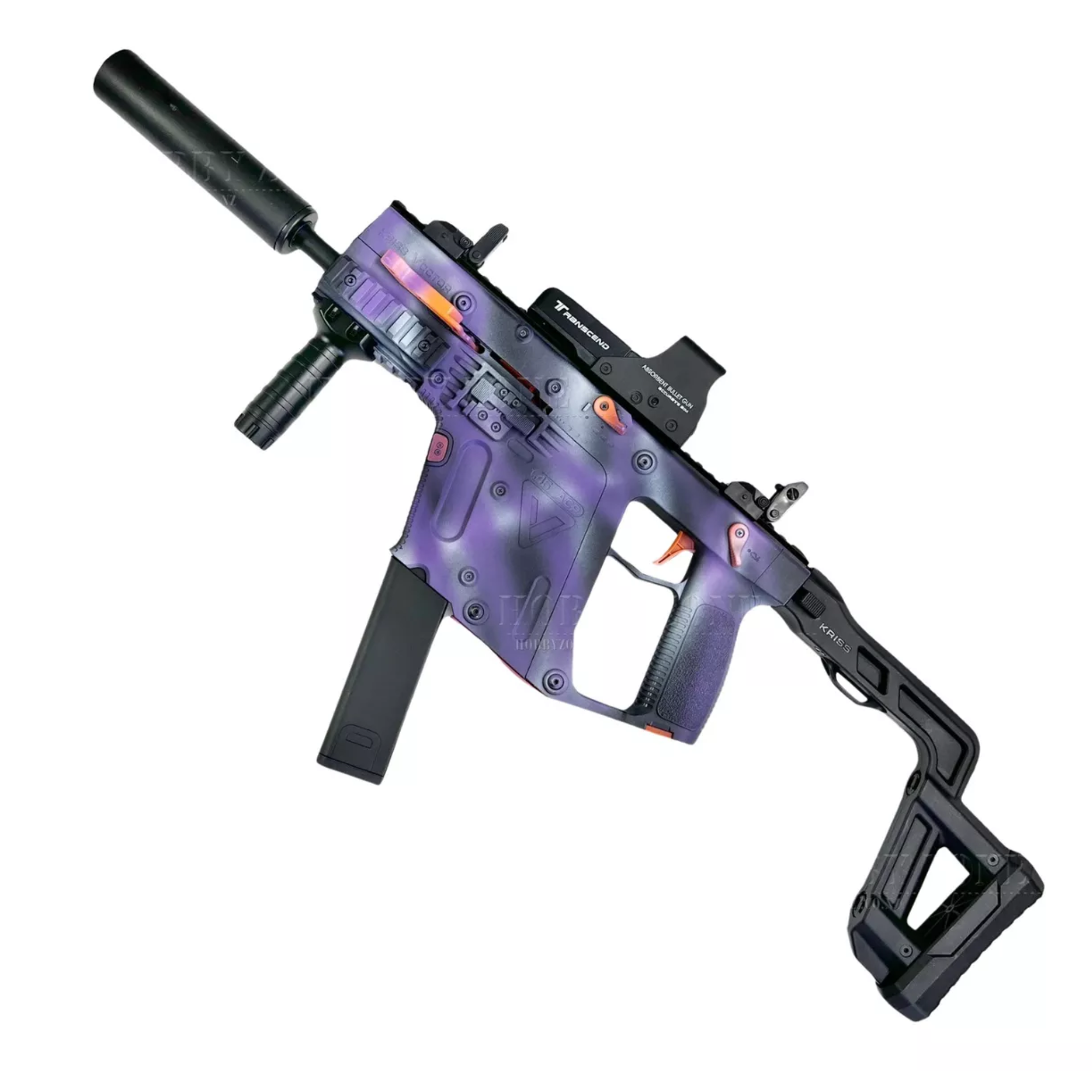 Ametralladora Vector Juguete Lanzador De Hidrogel Trazadora Color Morado.