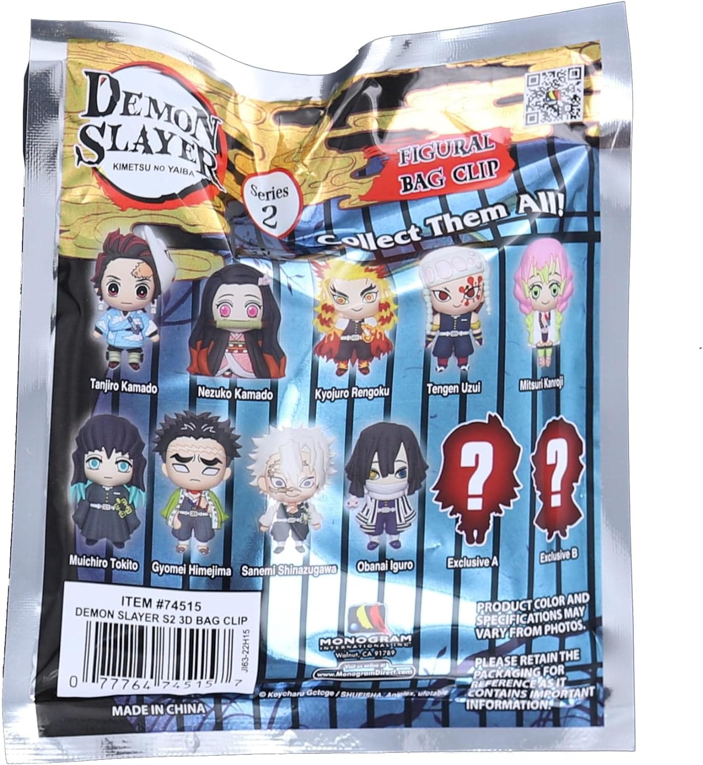 1 Llavero Monogram Demon Slayer Series 2 Licencia Oficial Personajes 3D