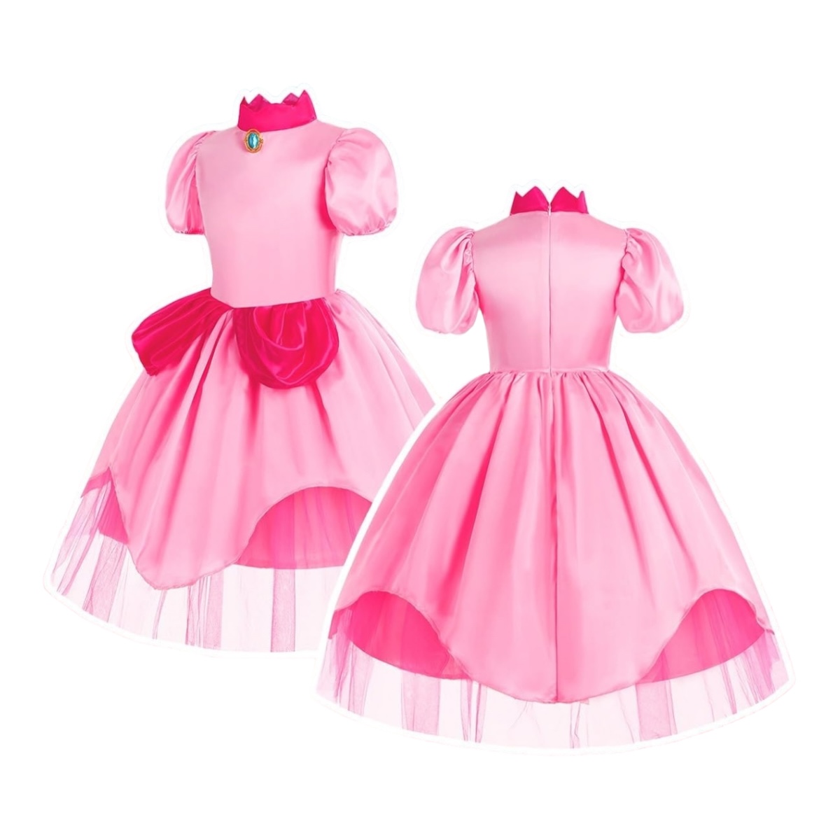 Disfraz De Princesa Peach Para Niña, Disfraz De Fiesta De Cumpleaños Mario Bros.