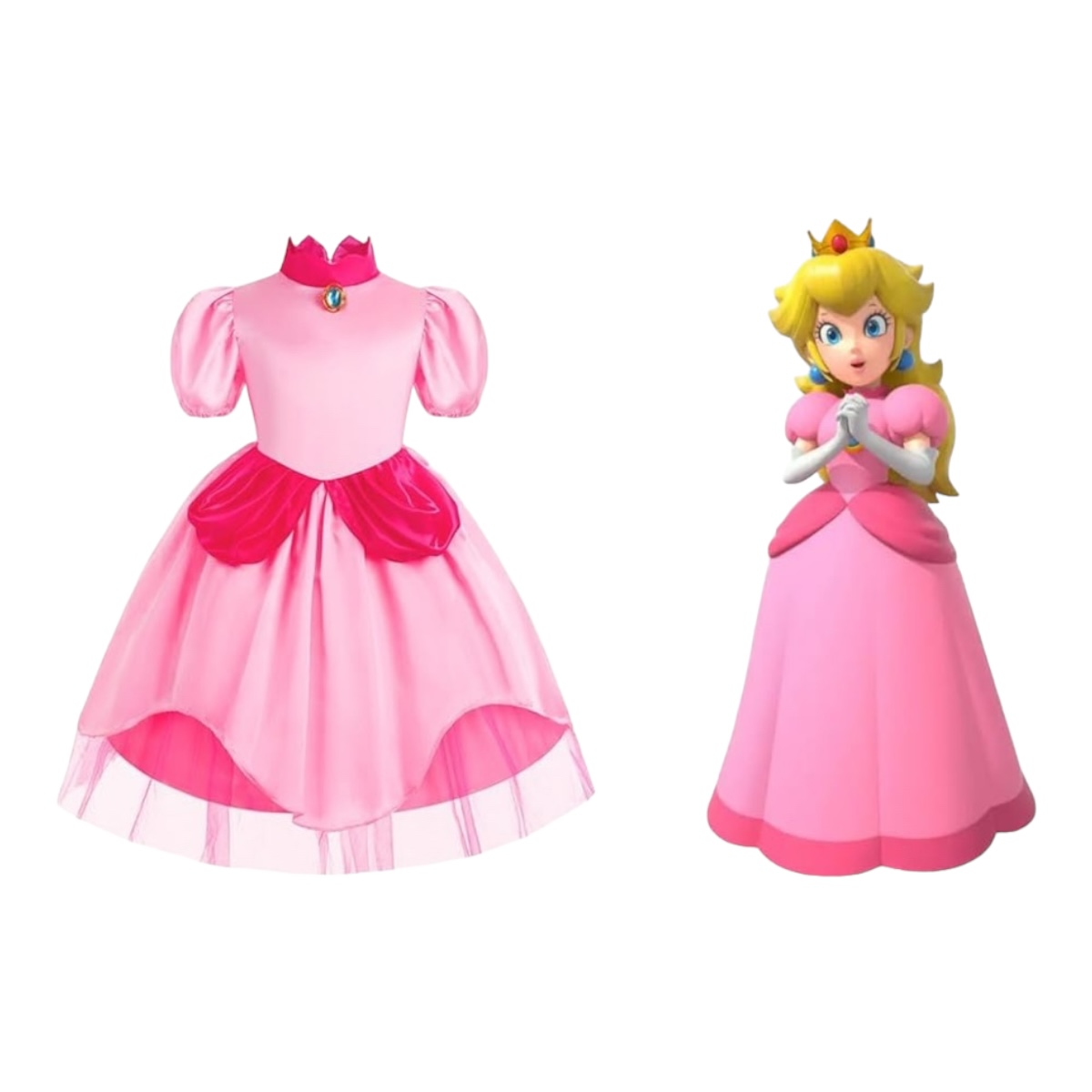 Disfraz De Princesa Peach Para Niña, Disfraz De Fiesta De Cumpleaños Mario Bros.