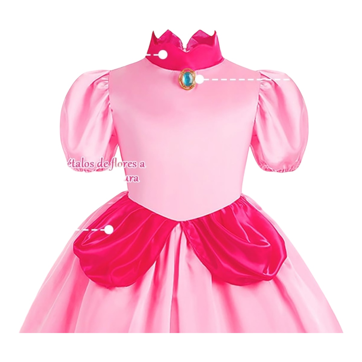 Disfraz De Princesa Peach Para Niña, Disfraz De Fiesta De Cumpleaños Mario Bros.
