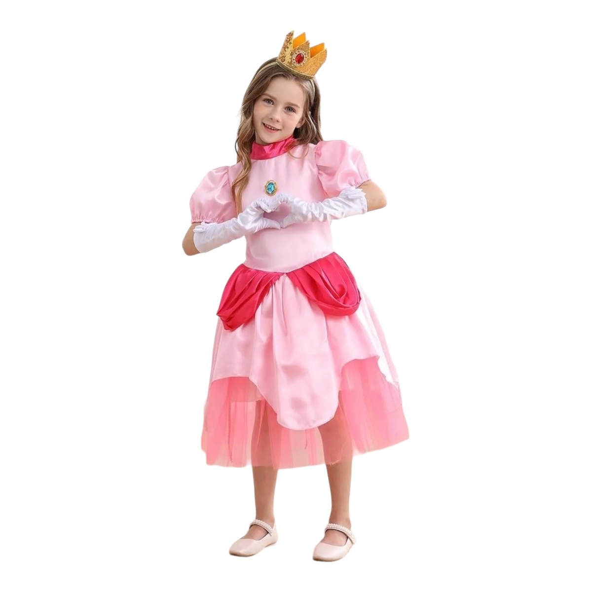 Disfraz De Princesa Peach Para Niña, Disfraz De Fiesta De Cumpleaños Mario Bros.