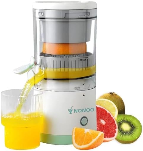 A Tucorresi  - Exprimidor eléctrico manual de cítricos, máquinas exprimidor de naranja portátil recargable con USB y cepillo para polvo de limpieza para exprimidor de frutas y verduras.