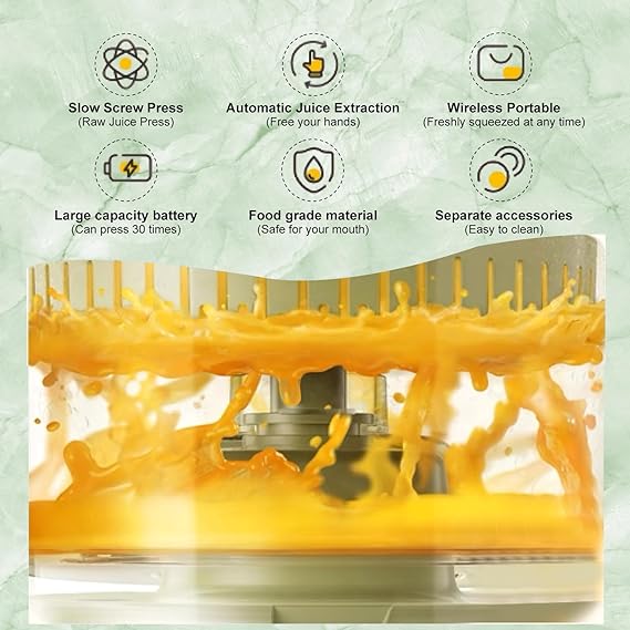 A Tucorresi  - Exprimidor eléctrico manual de cítricos, máquinas exprimidor de naranja portátil recargable con USB y cepillo para polvo de limpieza para exprimidor de frutas y verduras.