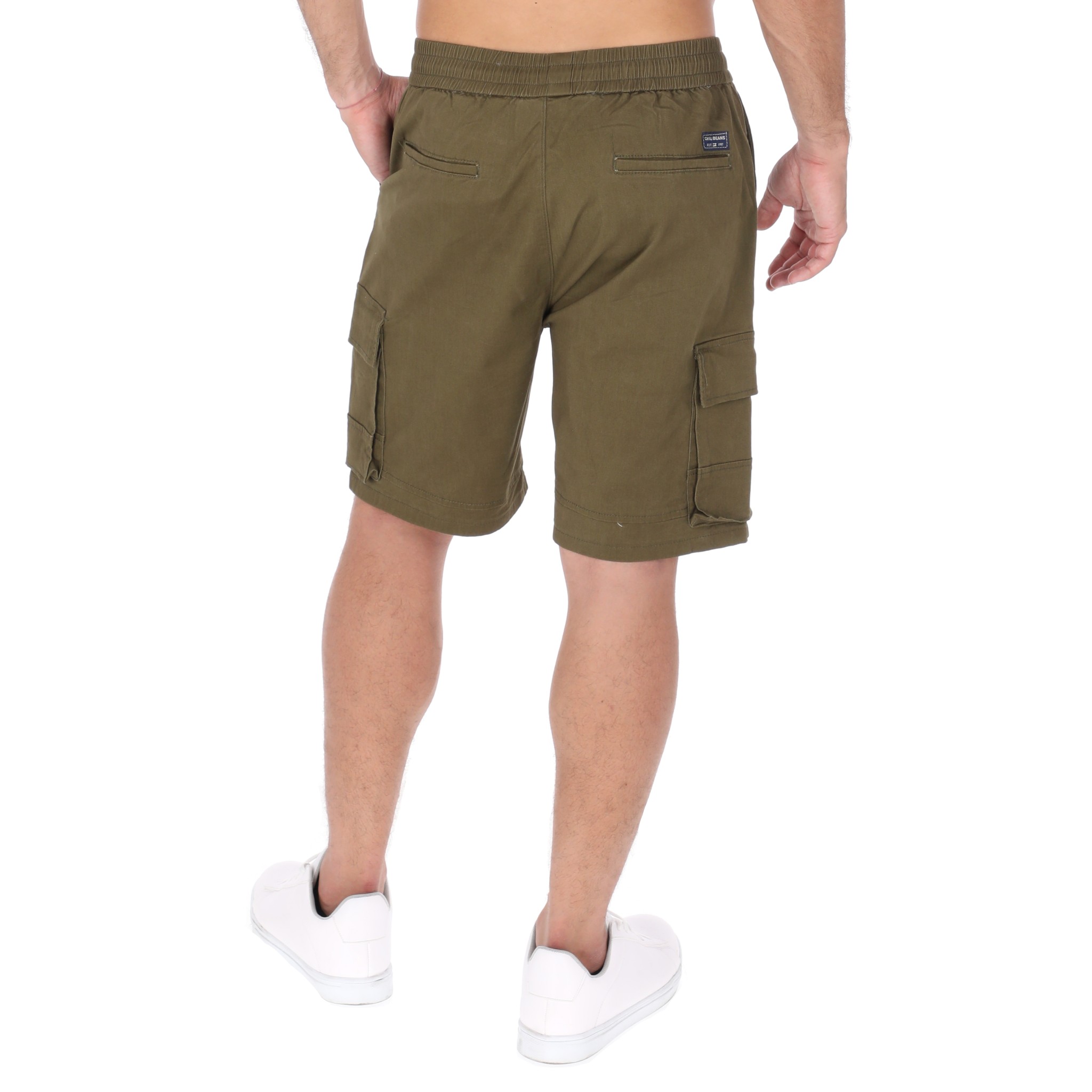Bermuda De Gabardina Estilo Cargo Color Verde Militar CHB Chili Beans Clothing Co..