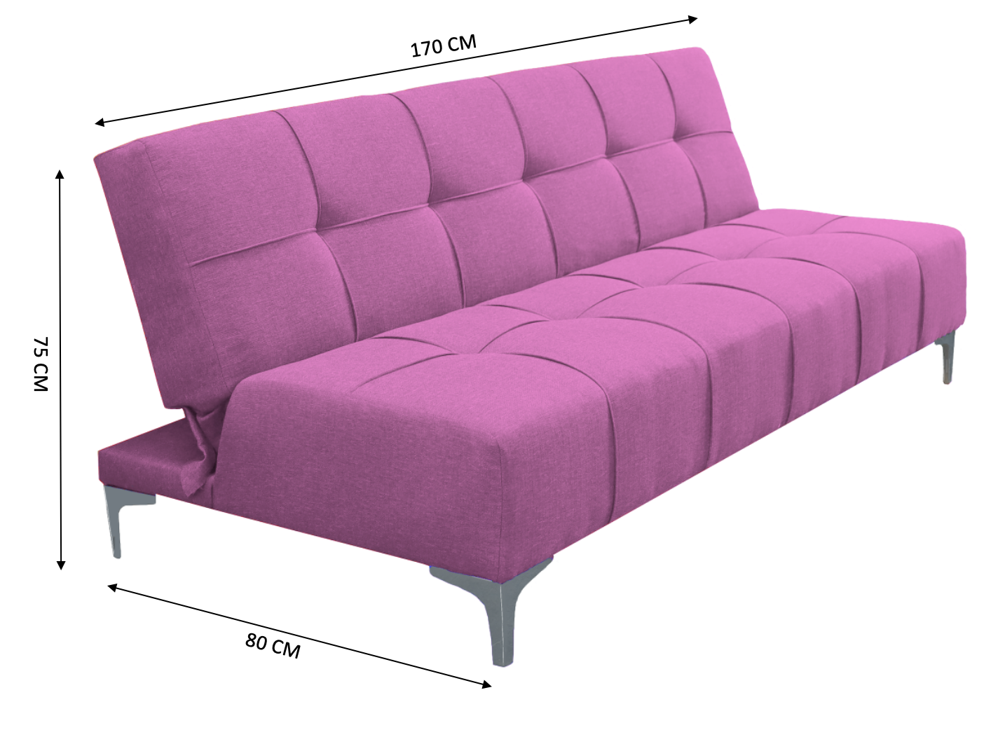 Sofa Cama Reclinable El Bazar Store New York Rosa , Futon 3 posiciones, Sala.