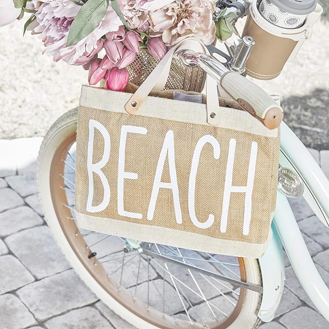 A Santa Bárbara Design Studio Hold Everything - Bolsa de yute impermeable, tamaño pequeño, playa.