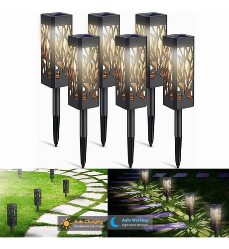 6pzs Luz Solar Al Aire Libre Impermeable Jardín Luz.