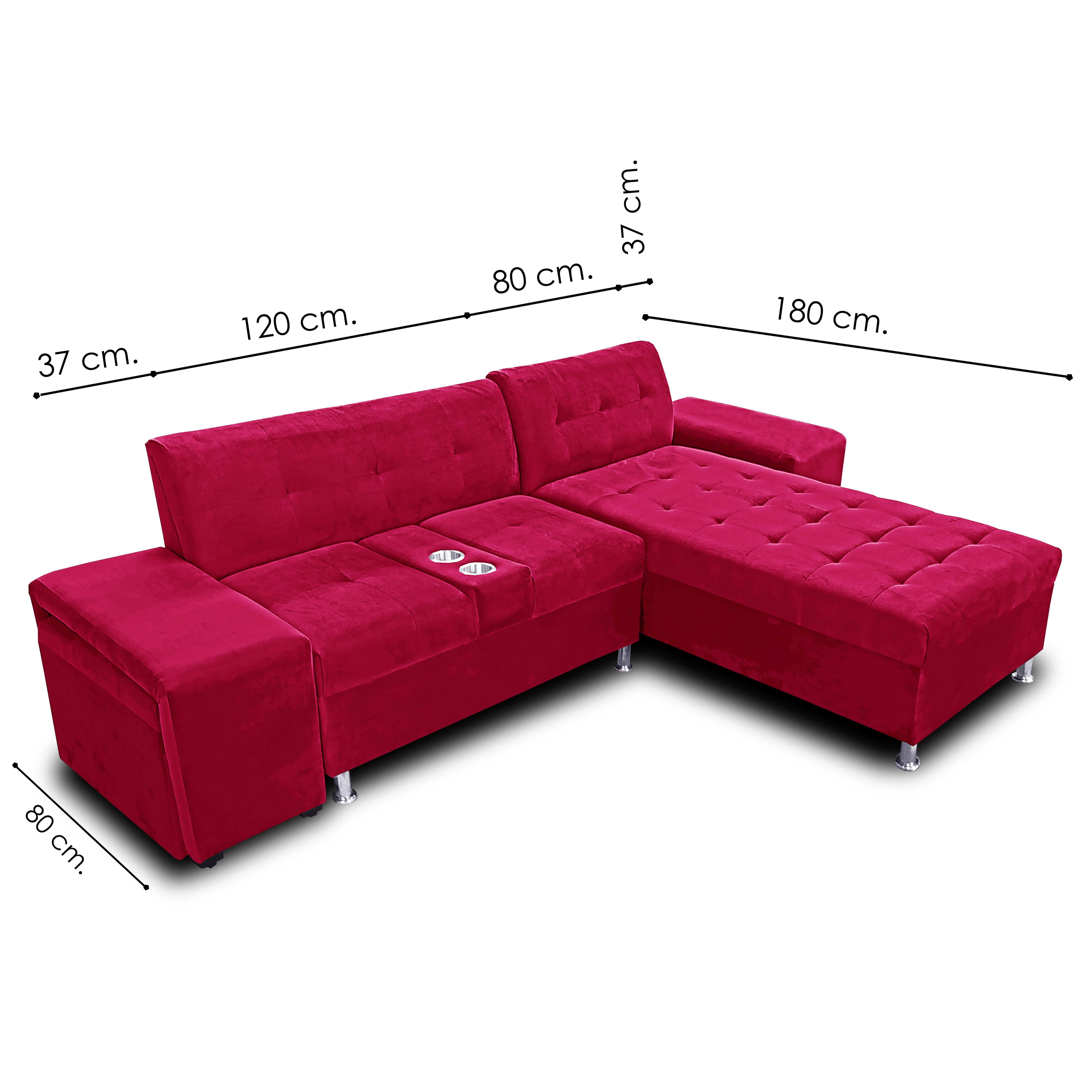 Sala Bowie c/ taburetes tela suave color Rojo Maderian  // ENTREGA EN CDMX Y ZONA METROPOLITANA.