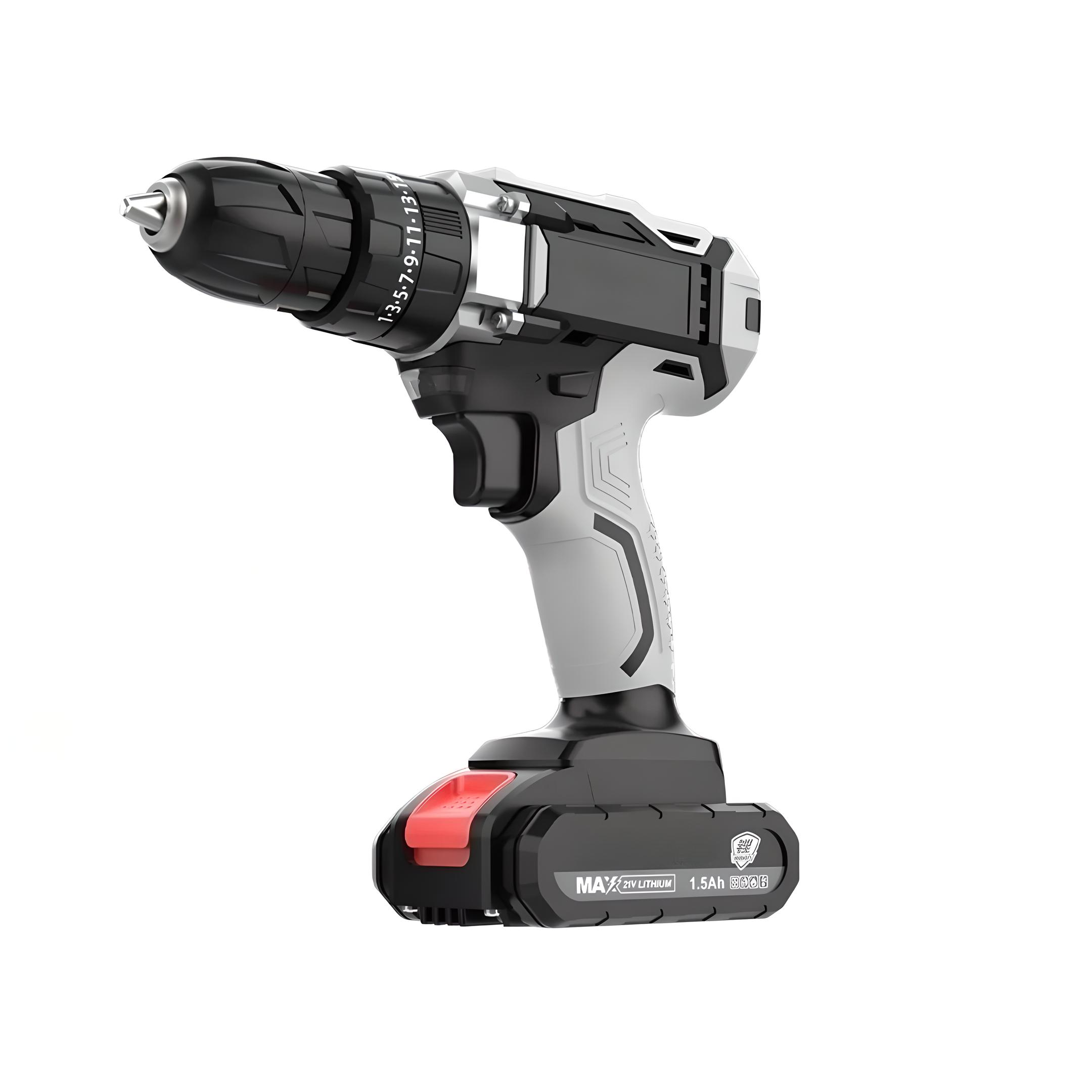 Taladro Atornillador Inalámbrico Nanwei 2batería D Litio 21v Color Gris.
