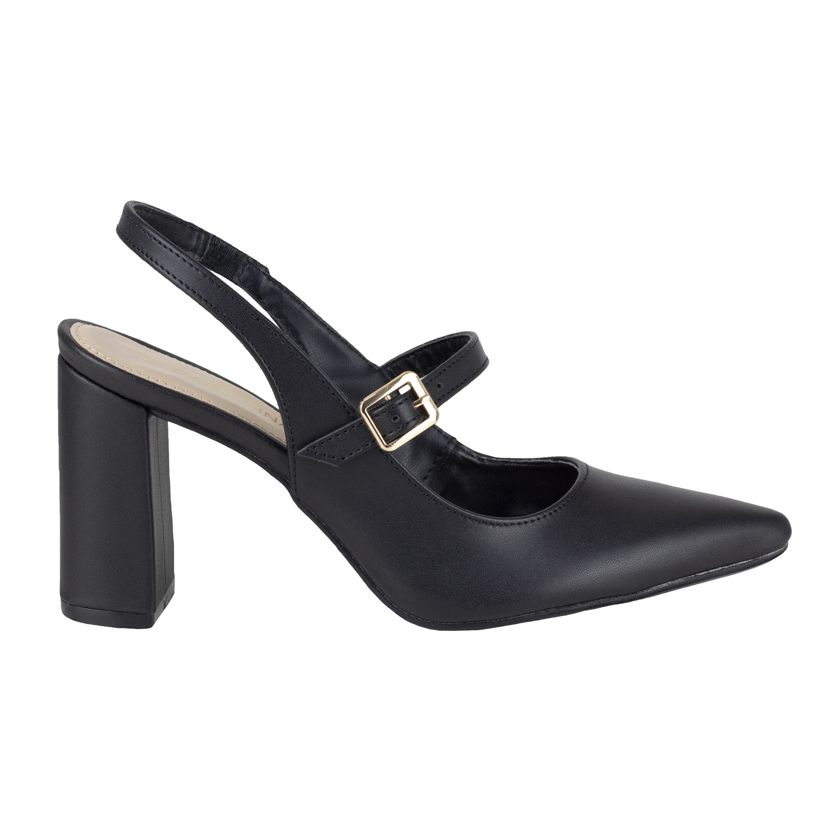 Zapatilla Mujer Destalonada Tacon Lady Paulina 26804 Negro.