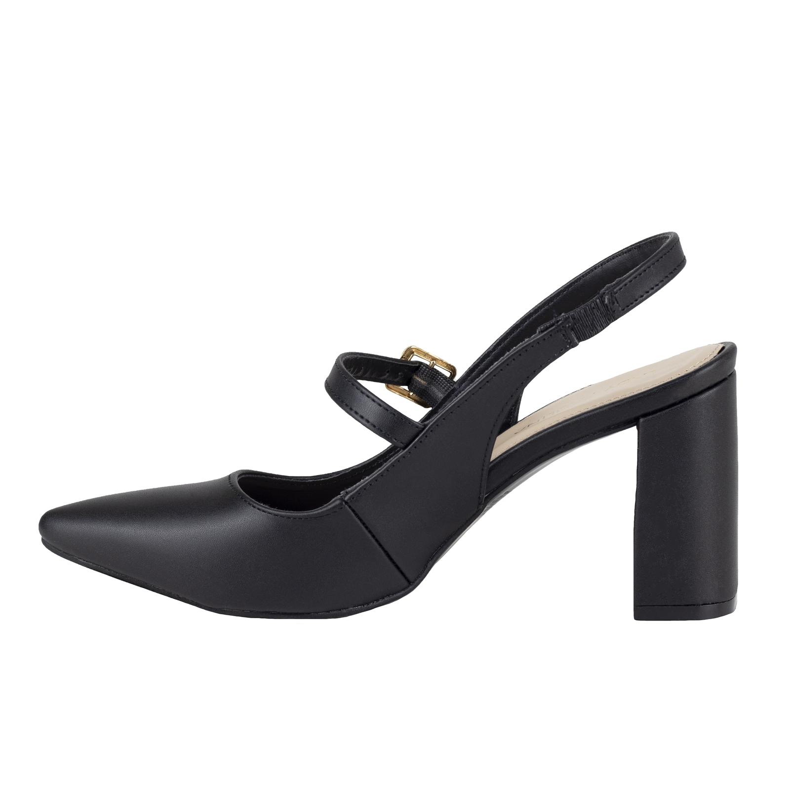 Zapatilla Mujer Destalonada Tacon Lady Paulina 26804 Negro.