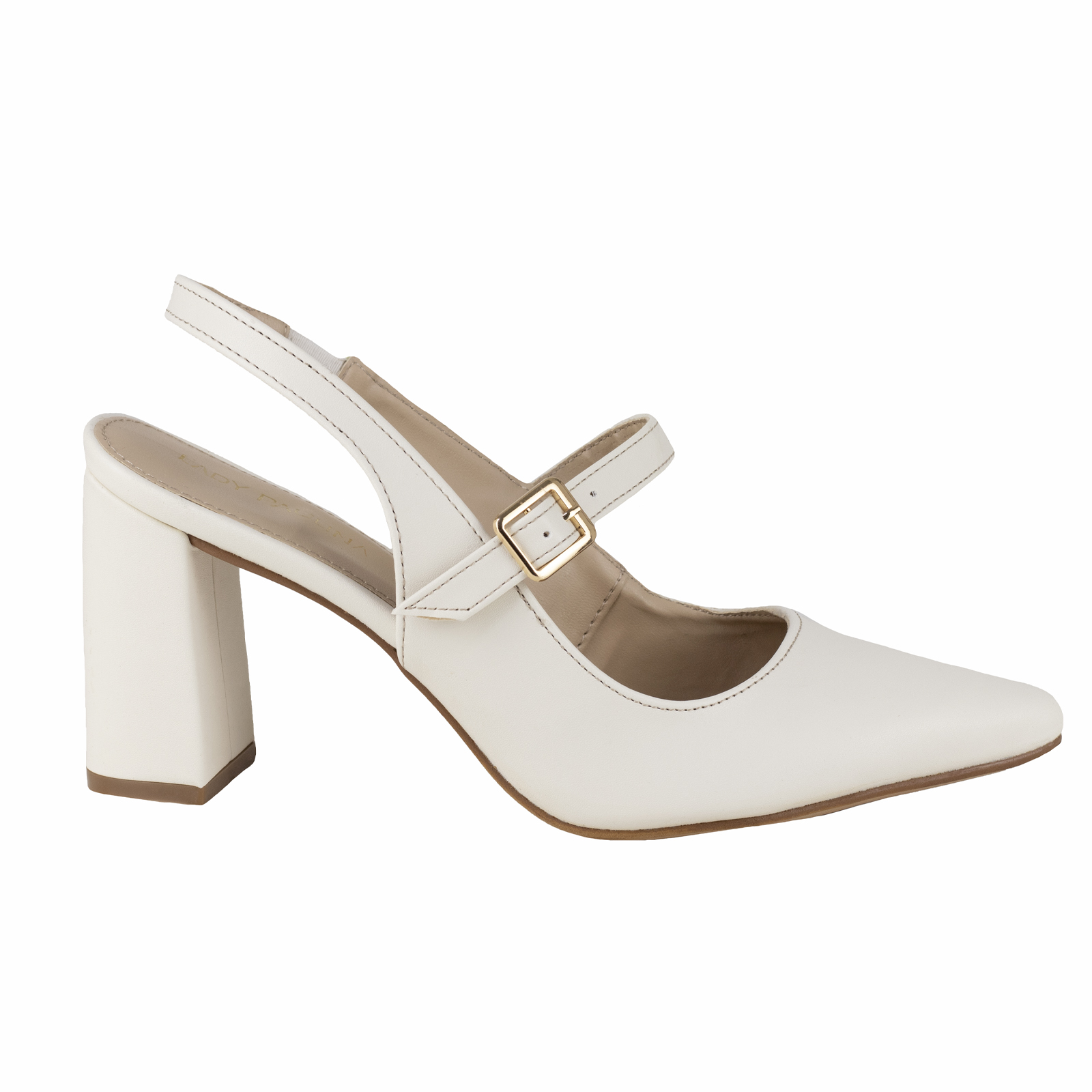 Zapatilla Mujer Latte Destalonada Tacon Lady Paulina 26804.