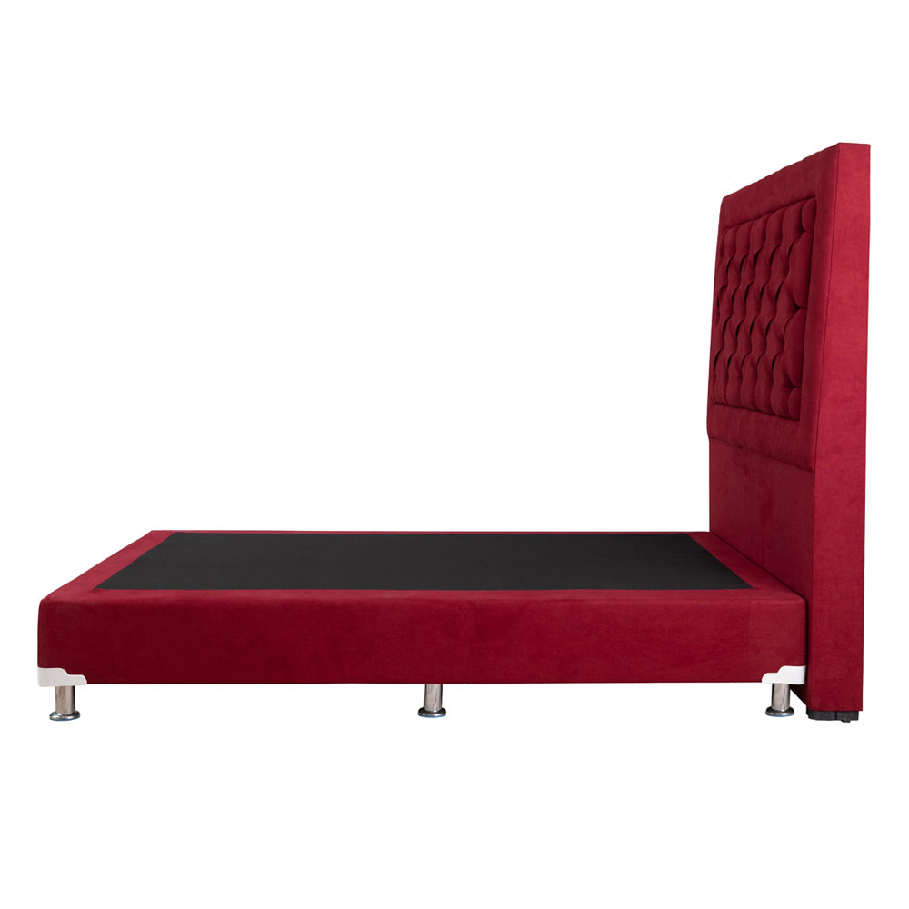Colchon Matrimonial Spring Air Omega Con Cabecera Mary y Box Rojo.