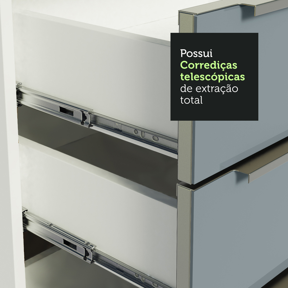 Gabinete Bajo Cocina Madesa Lux 3 Cajones Sin Encimera BG.