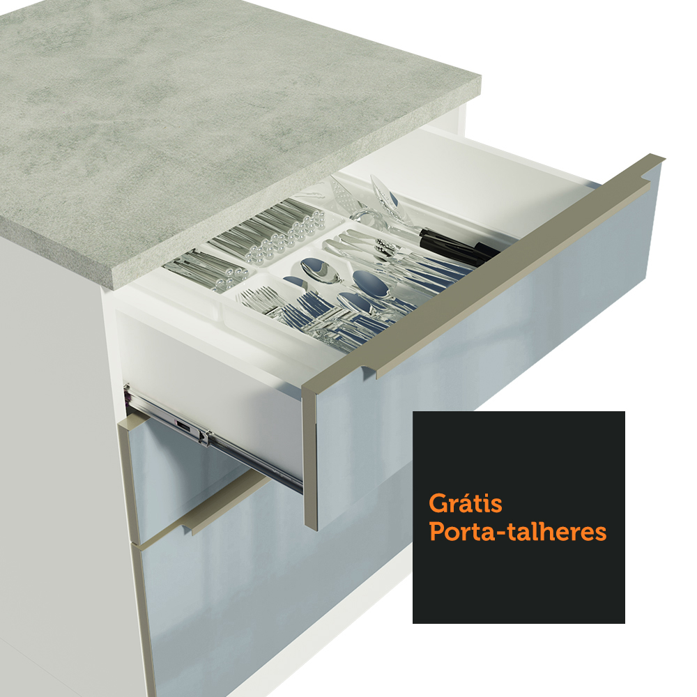 Gabinete Bajo Cocina Madesa Lux 3 Cajones Sin Encimera BG.
