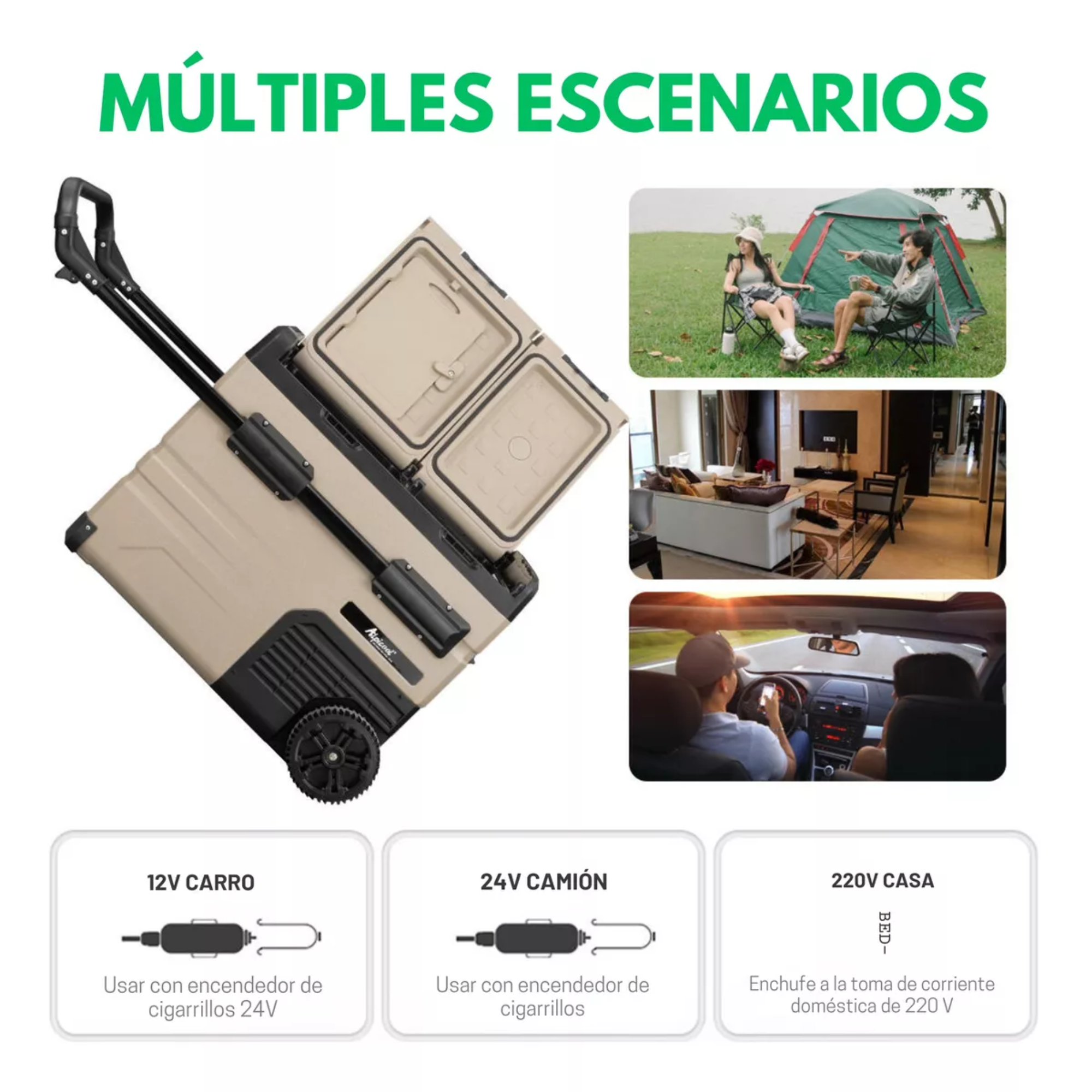 Mr. Gadgets Refrigerador Hielera Portátil Con Batería 36.7 L 12v -20º C Refrigerador Portátil con Batería Hielera Portátil con Congelador Refrigerador Eléctrico, Enfriador Portátil con Batería