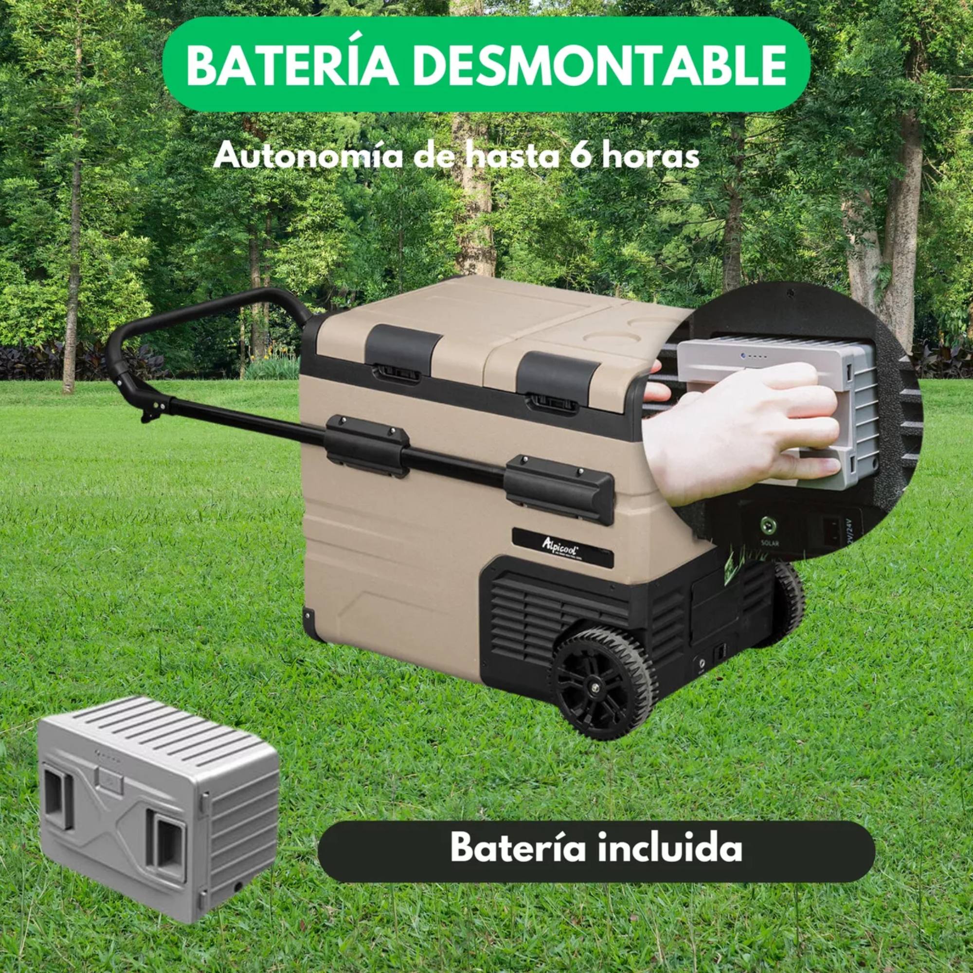 Mr. Gadgets Refrigerador Hielera Portátil Con Batería 36.7 L 12v -20º C Refrigerador Portátil con Batería Hielera Portátil con Congelador Refrigerador Eléctrico, Enfriador Portátil con Batería