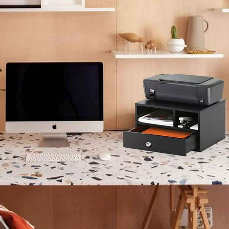 Mueble organizador de mesa de impresión.