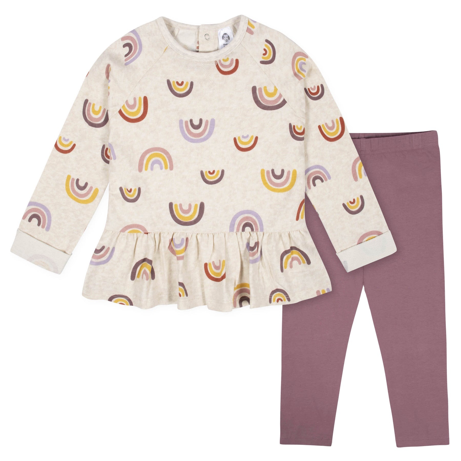Gerber Premium Set 2 Piezas Vestido Pantalon Arcoiris Bebe