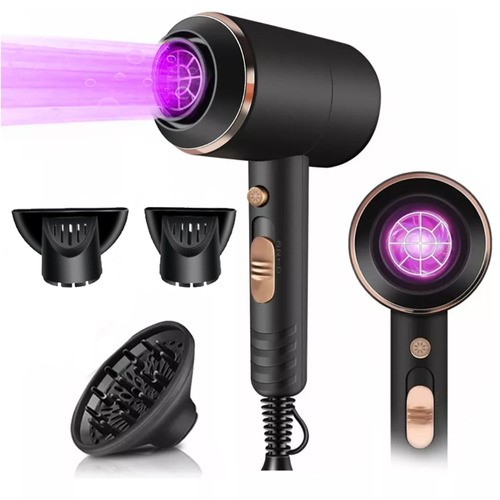 Secadora de cabello Kemei KM-8896 negra 110V/220V