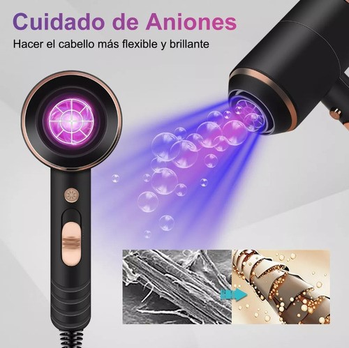 Secadora de cabello Kemei KM-8896 negra 110V/220V
