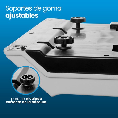 Báscula Comercial Digital 40 Kg Recargable Tecla Tara Picool Color Blanco