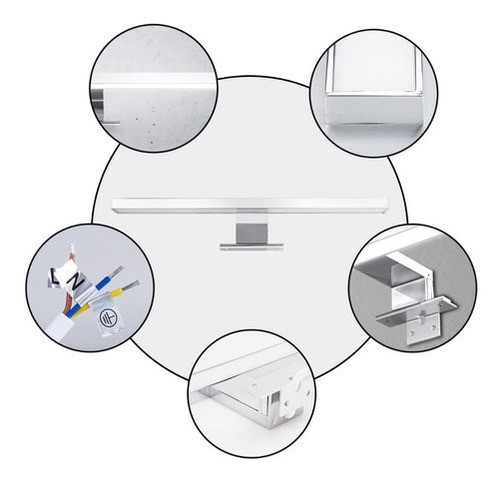 Lámpara Pared Led Para Espejo De Baño Moderna Luz Blanca 30 cm