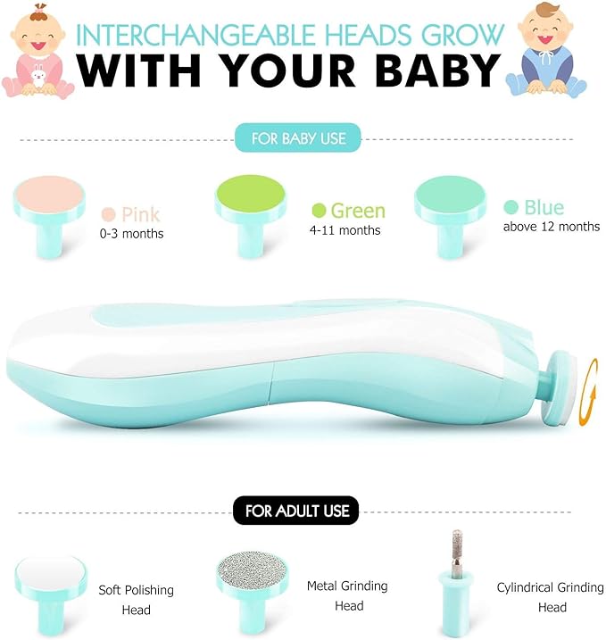 A AXIDUN-Lima de uñas para bebé, Cortaúñas para bebé, Pulidora de uñas para bebé, Cortaúñas Versátiles