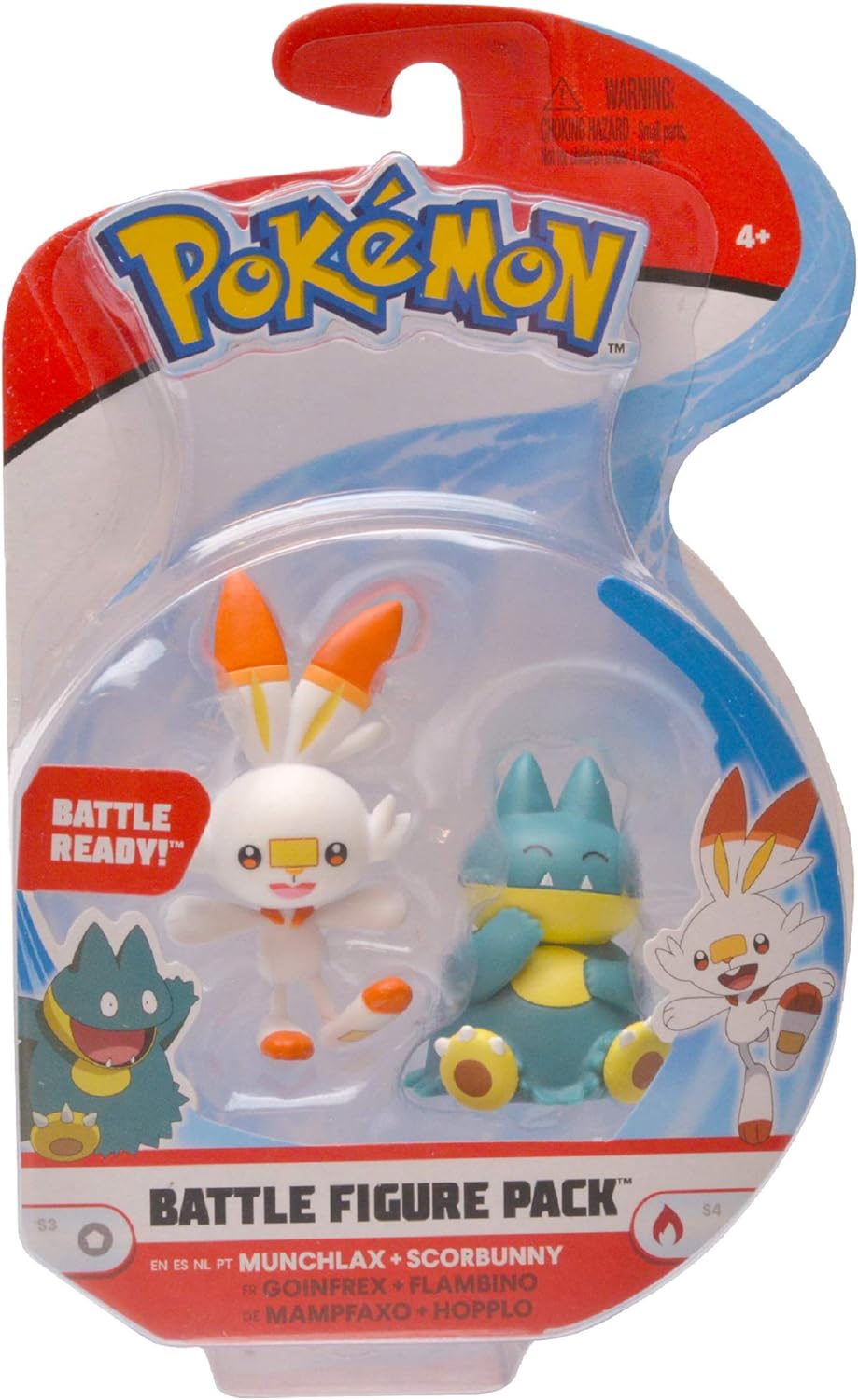 Figura Colección Pokémon Original Battle Figure Pack Muchlax Scorbunny Regalo