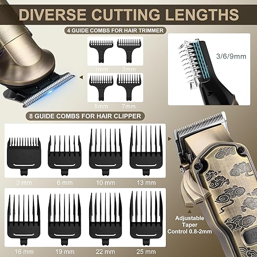 Hatteker Cortapelos Profesional para Hombres Cortabarbas Maquina para cortar cabello Set Impermeable Recortadora