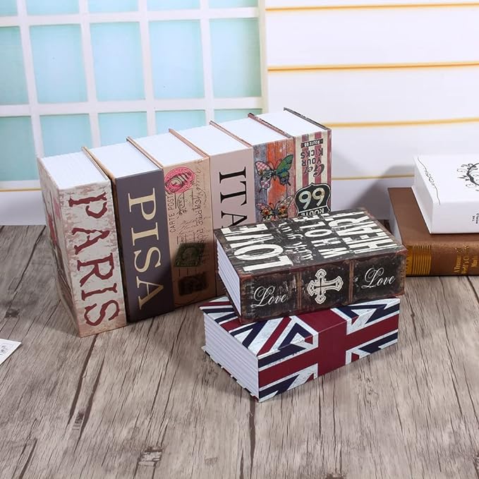 A Diccionario Libro Secreto Caja de Seguridad Segura, Caja Fuerte de Libro con Cerradura de Combinación, Caja de Dinero Oculta Secreto Seguridad Bloqueo Alcancía con Llaves(Pisa Leaning Tower Type).