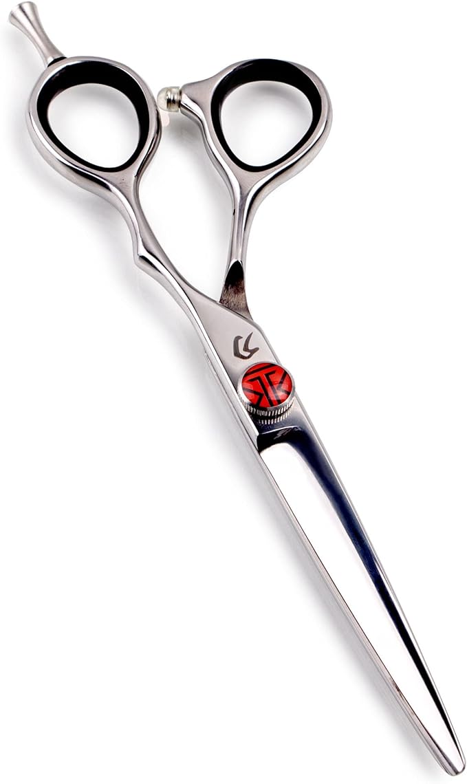 Tokko Katana - Tijeras profesionales clásicas de corte de pelo de acero inoxidable japonés 440C, tijeras de peluquero de 6.5 pulgadas con tornillo de ajuste y funda de piel.