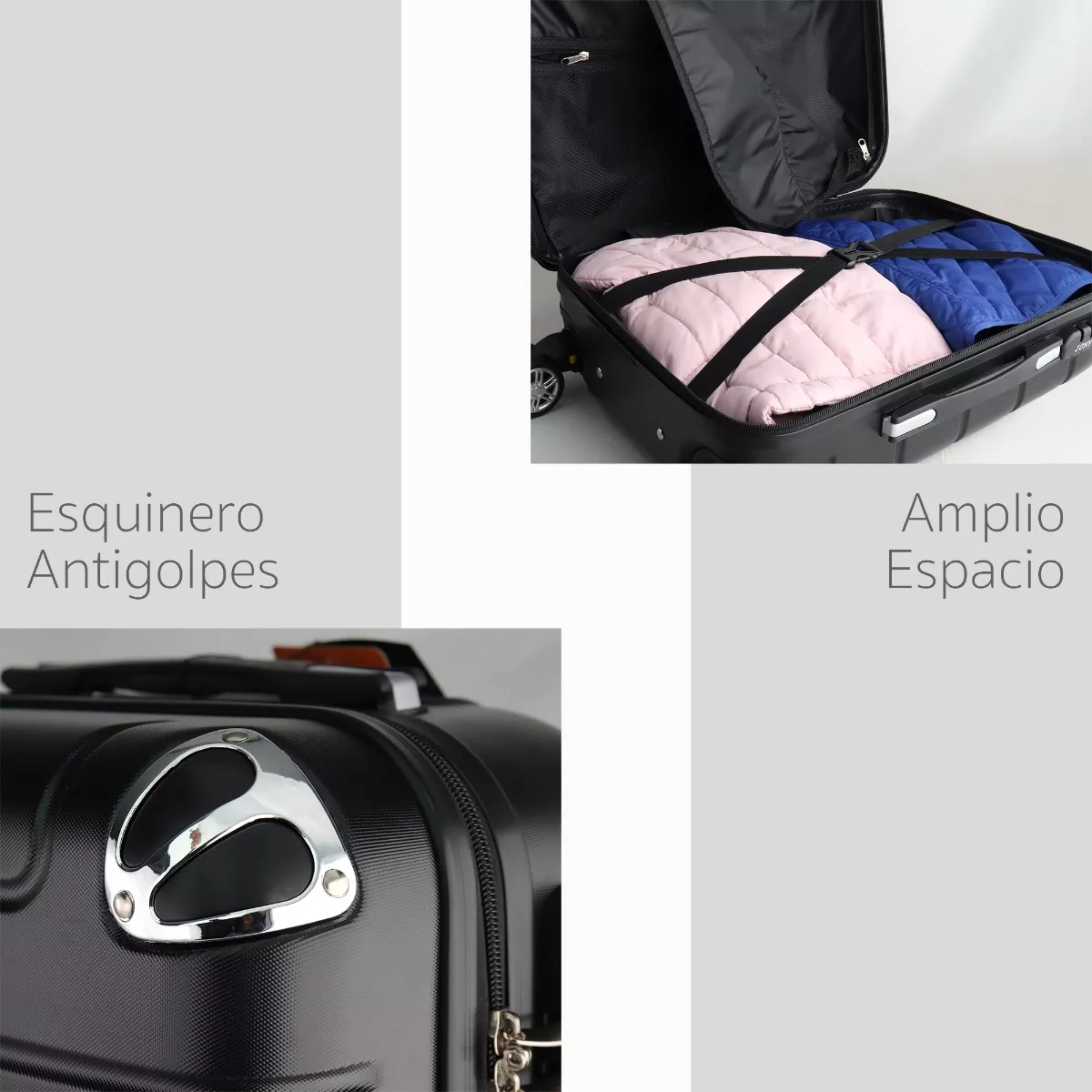 Maleta 10 Kg Cabina Candado Seguridad Doble Llanta 360 Negro.