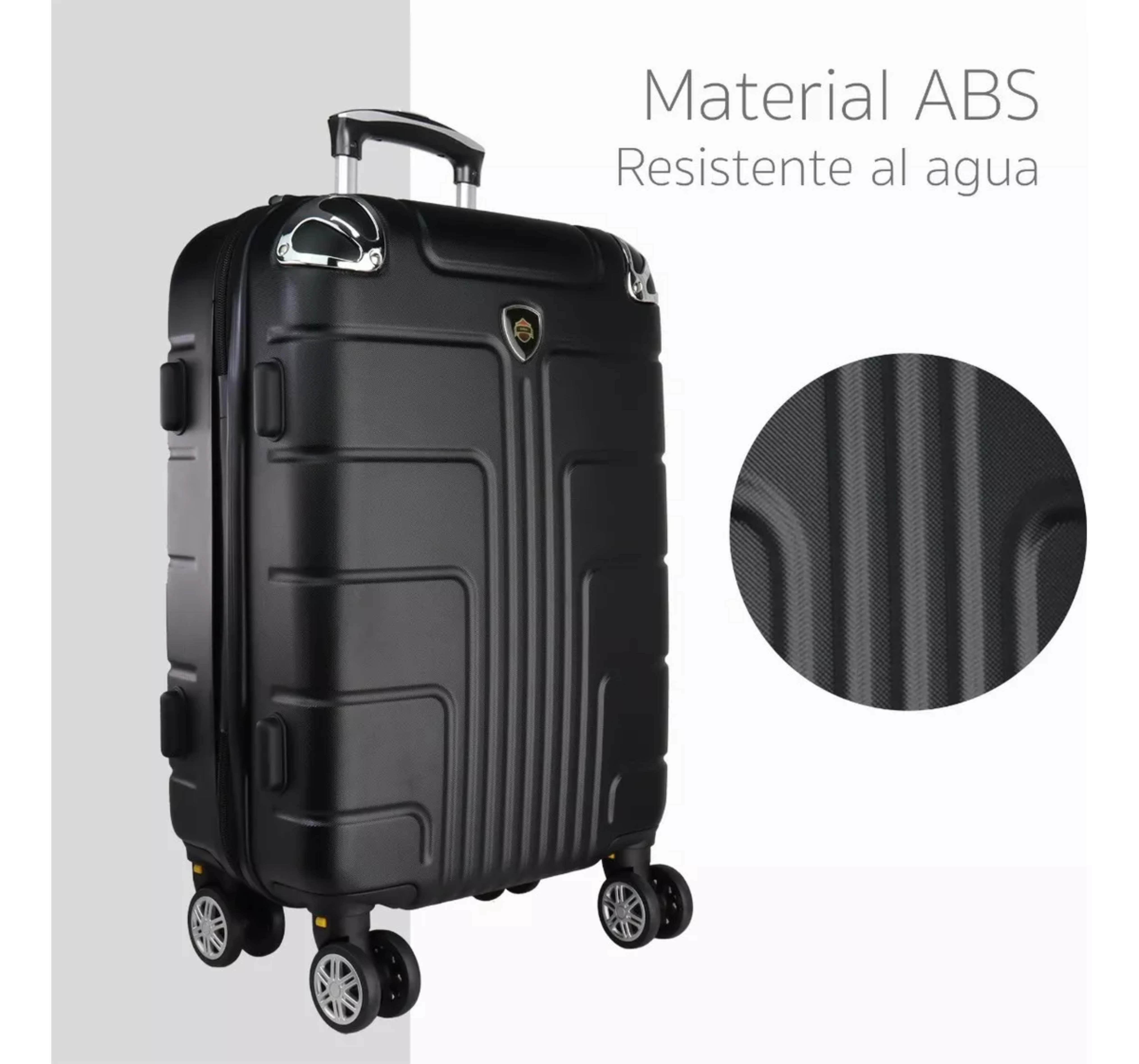 Maleta 10 Kg Cabina Candado Seguridad Doble Llanta 360 Negro.