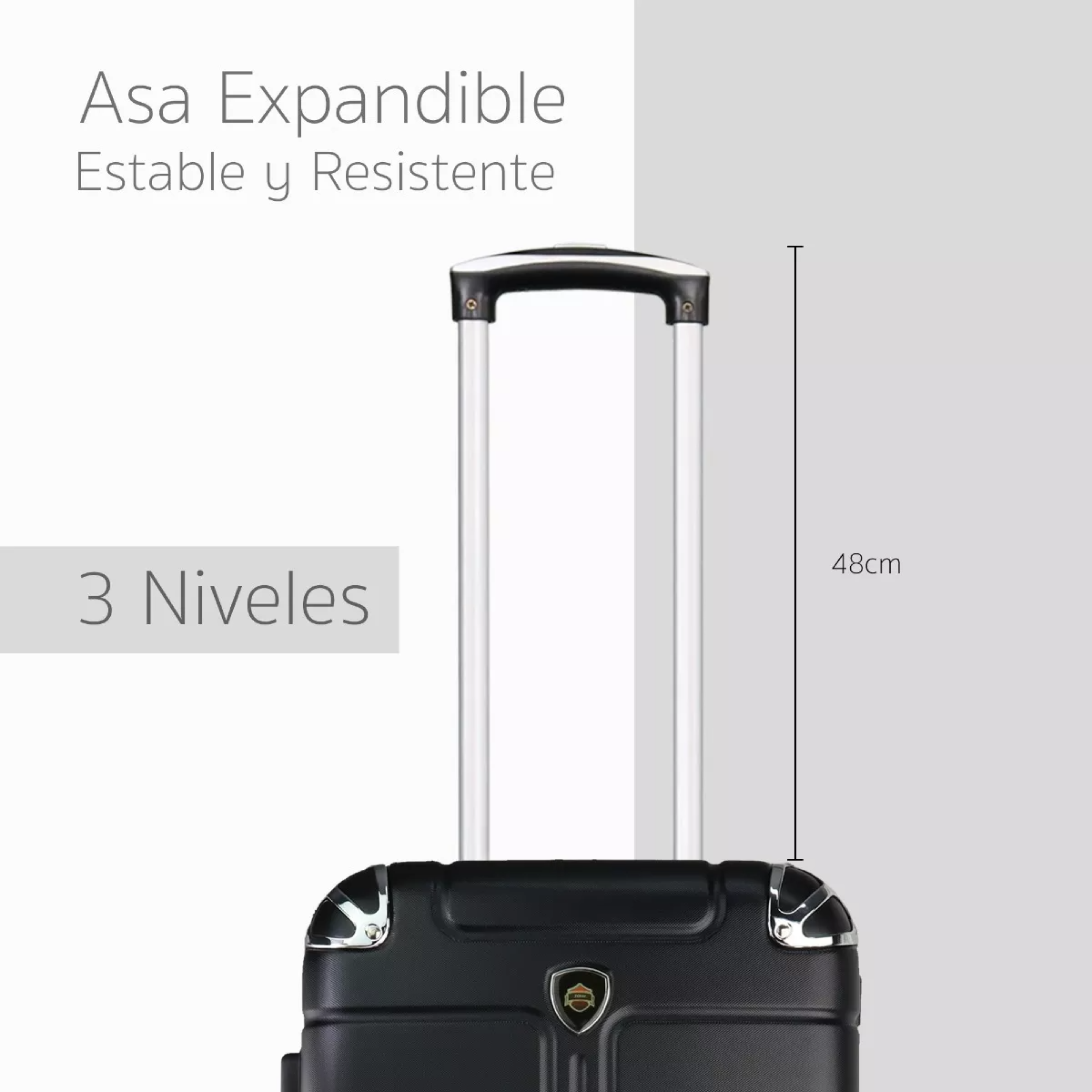 Maleta 10 Kg Cabina Candado Seguridad Doble Llanta 360 Negro.