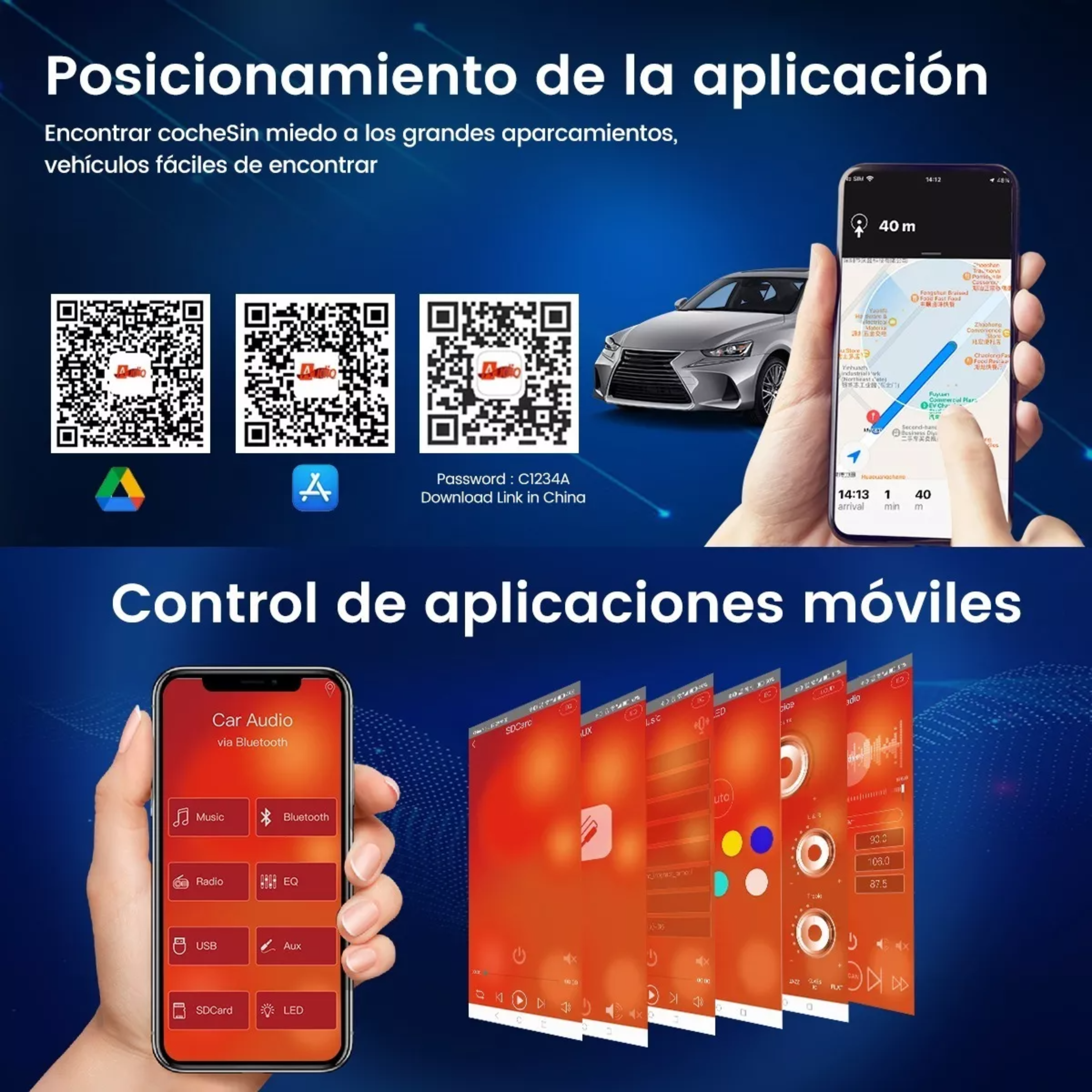 Auto Estereo Coche Reproductor Mp3 Radio Con Bt Aux Usb Sd.