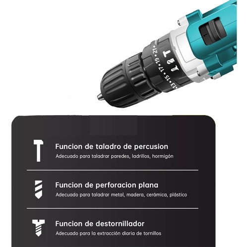 Rotomartillo electroneumático Adeske T66 inalámbrico verde oscuro con 156W de potencia 100V/240V