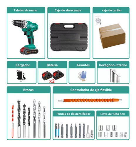 Rotomartillo electroneumático Adeske T66 inalámbrico verde oscuro con 156W de potencia 100V/240V