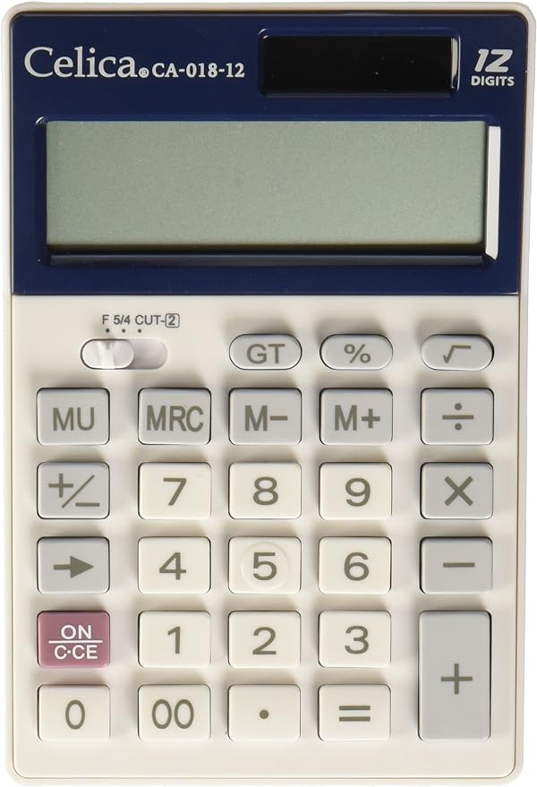 A Celica CA-018-12 Calculadora de Escritorio, 12 Dígitos con Tecla de Raíz Cuadrada, Memoria de 3 Teclas.
