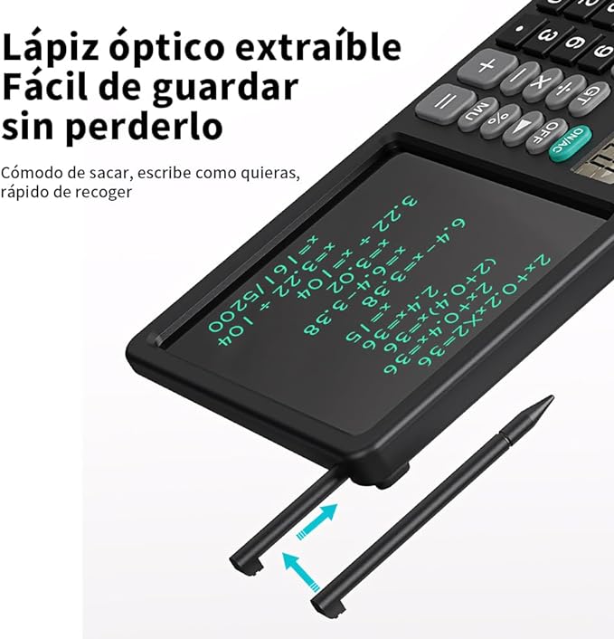 A JESWO Calculadora Científica Digital, Calculadora LED Plegable Portátil con Tablet Borrable de Escritura para Todos Los Grados, Oficinas, Escuelas (Pantalla Grande).